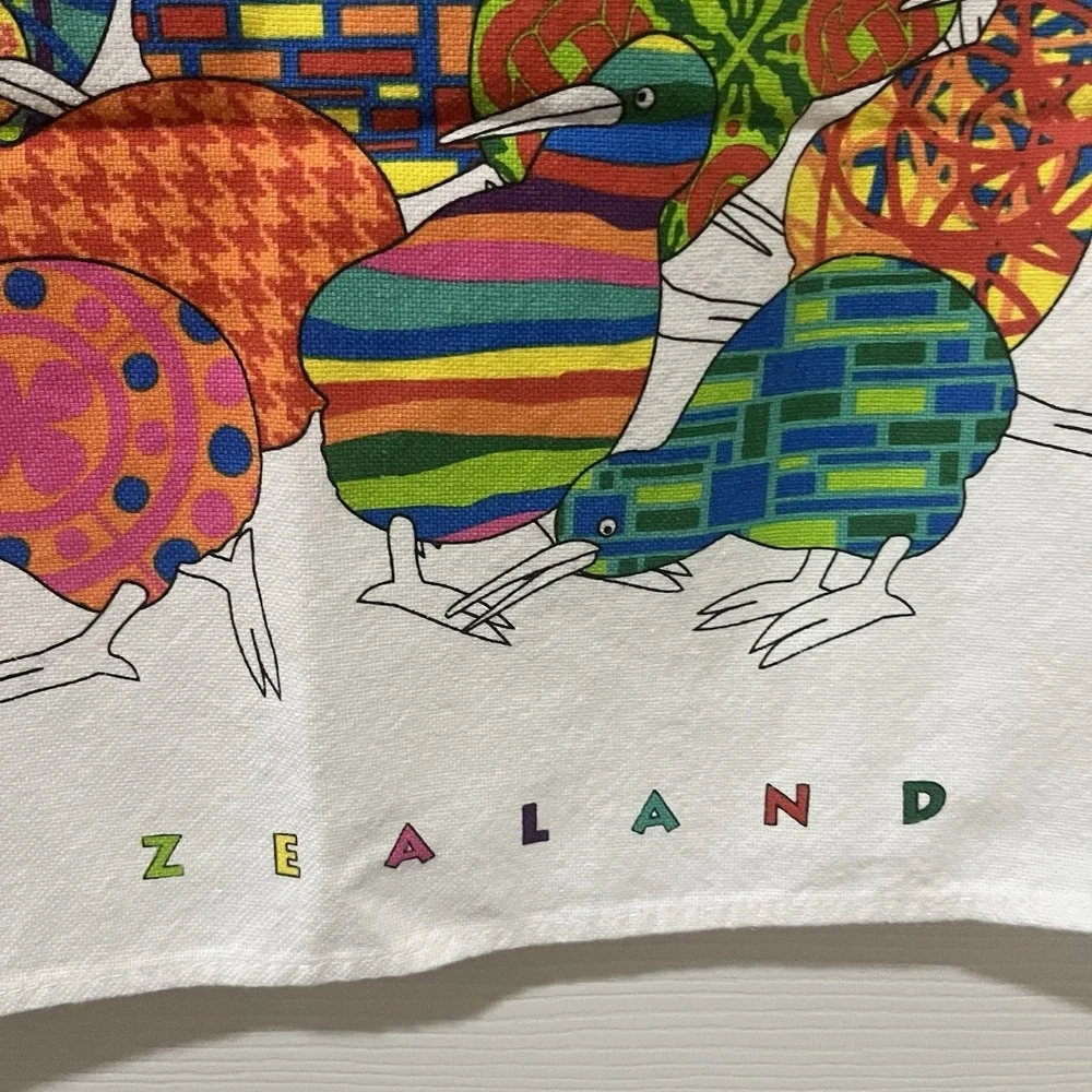 New‎ Zealand Kiwi Bird Tea Towel Colorful Kiwiana Wall Art Boho Decor Cotton